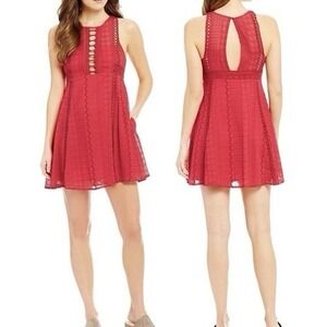 Free People Wherever You Go Crochet Lace Mini Dress Size XS/0 Boho Coquette Cute